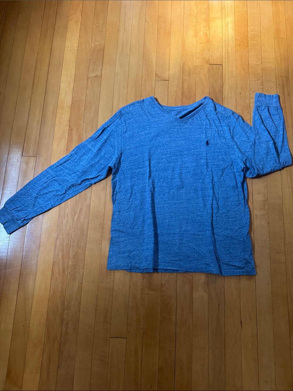 Polo Ralph Lauren Heather Blue Long-Sleeve v-neck Shirt men’s XL